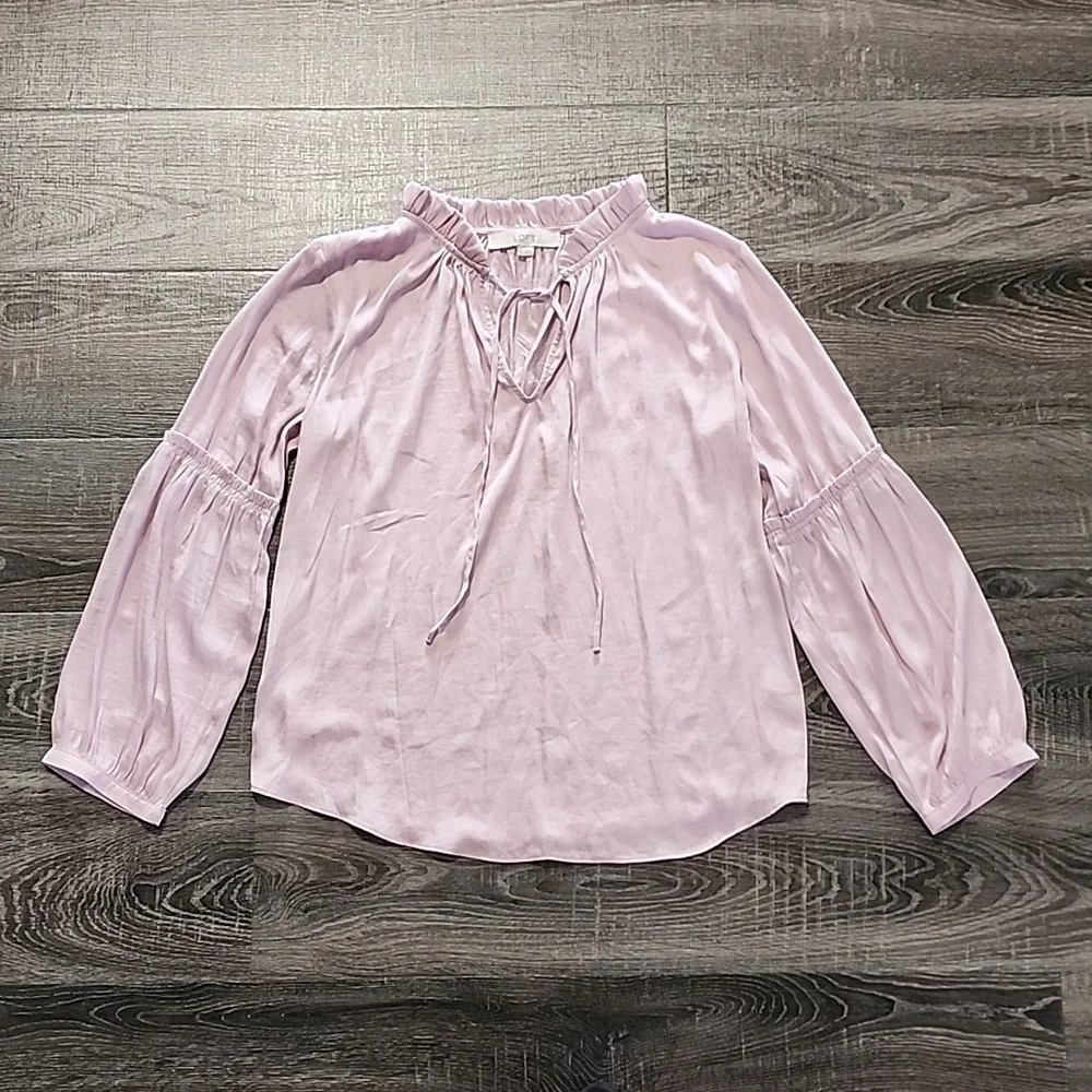 🦜 LOFT silky peasant Blouse 🦜